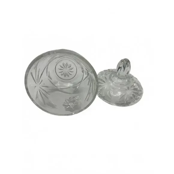 Anchor Hocking Early American Prescut(EAPC) Star of David clear glass sugar bowl - Picture 2 of 5
